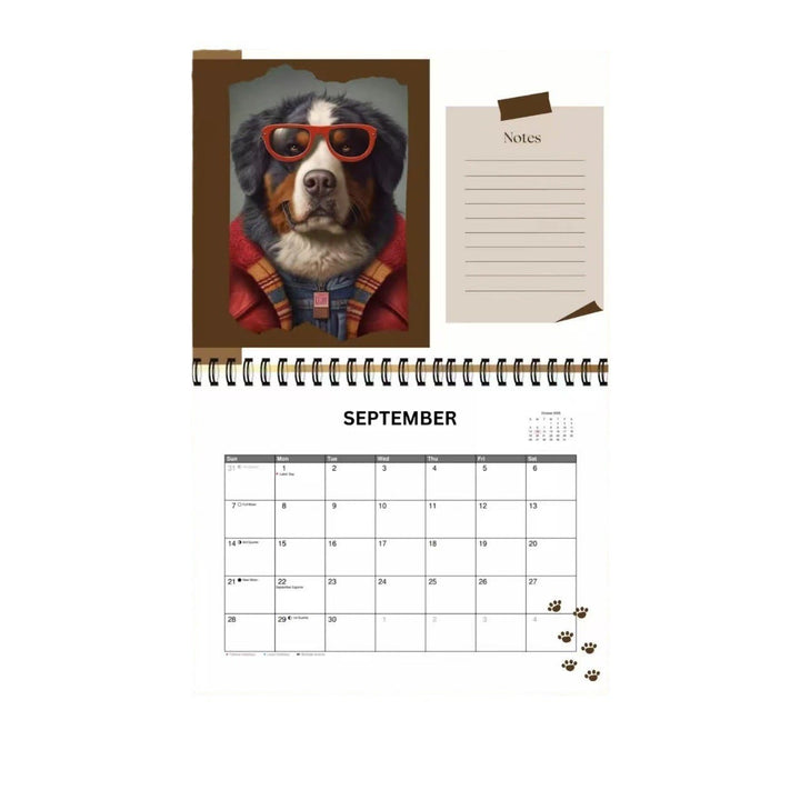 2025 A Dog With Glasses Lunar Calendar 12 Months Calendars New Year Gift