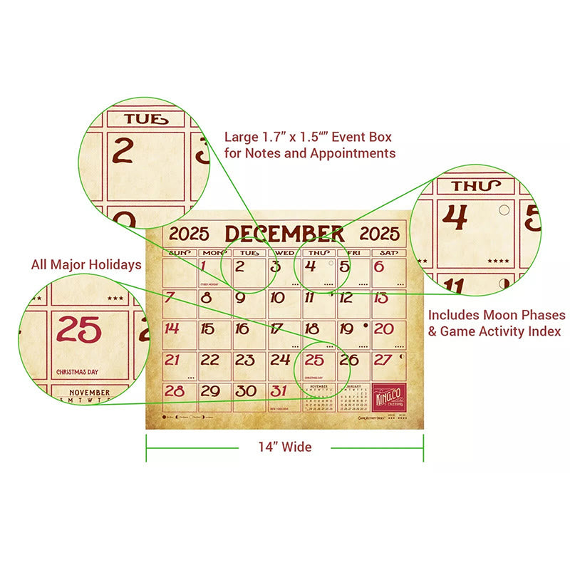 2025 Vintage Hunting Lunar Calendar 12 Months Calendars New Year Gift