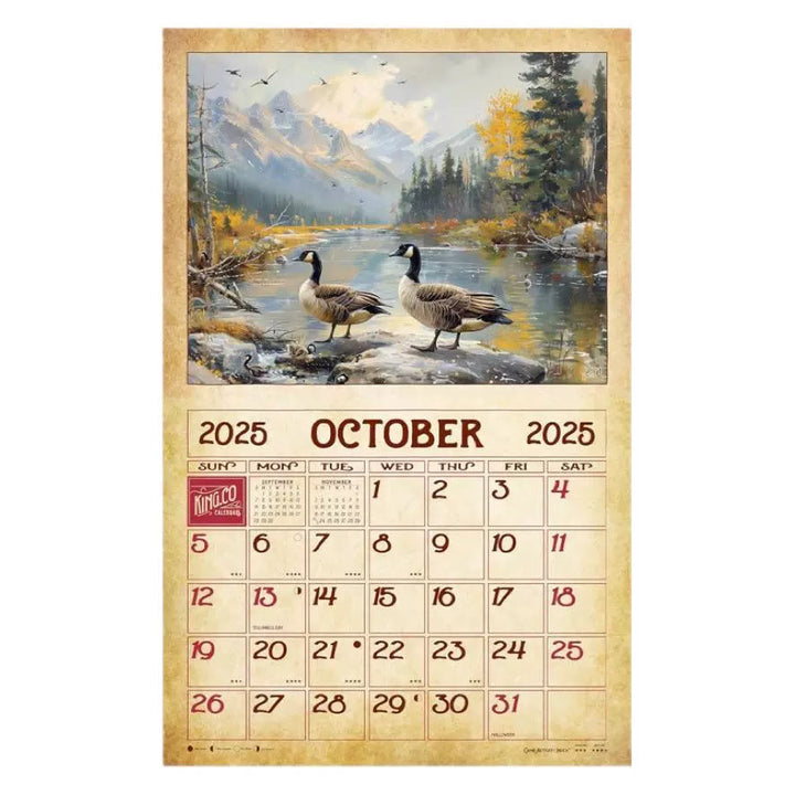 2025 Vintage Hunting Lunar Calendar 12 Months Calendars New Year Gift