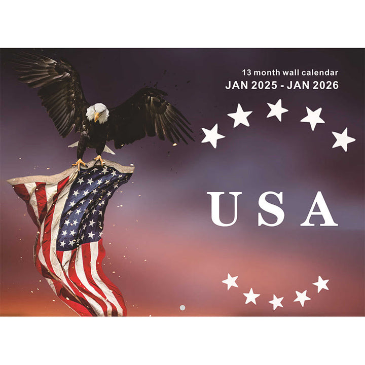 2025 Flag And Eagle Lunar Calendar 12 Months Calendars New Year Gift