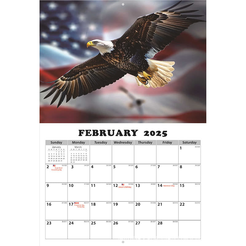 2025 Flag And Eagle Lunar Calendar 12 Months Calendars New Year Gift