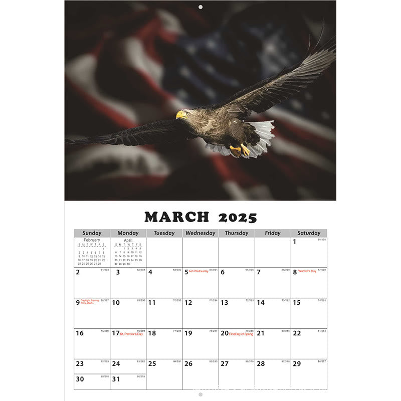 2025 Flag And Eagle Lunar Calendar 12 Months Calendars New Year Gift