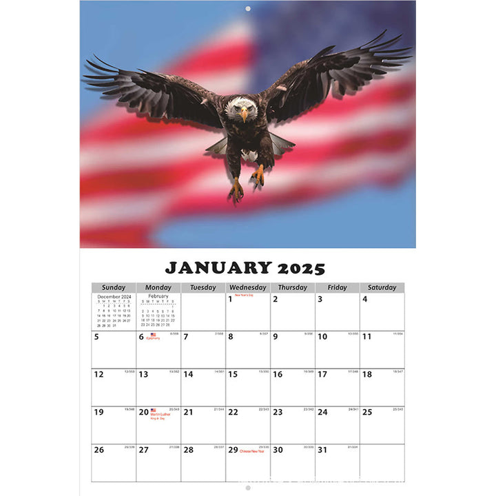 2025 Flag And Eagle Lunar Calendar 12 Months Calendars New Year Gift