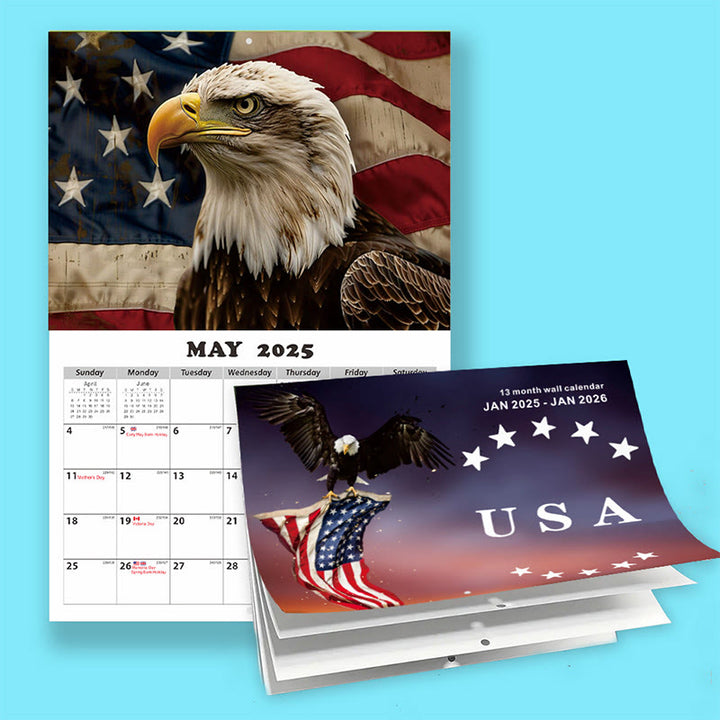 2025 Flag And Eagle Lunar Calendar 12 Months Calendars New Year Gift