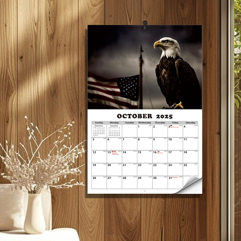 2025 Flag And Eagle Lunar Calendar 12 Months Calendars New Year Gift