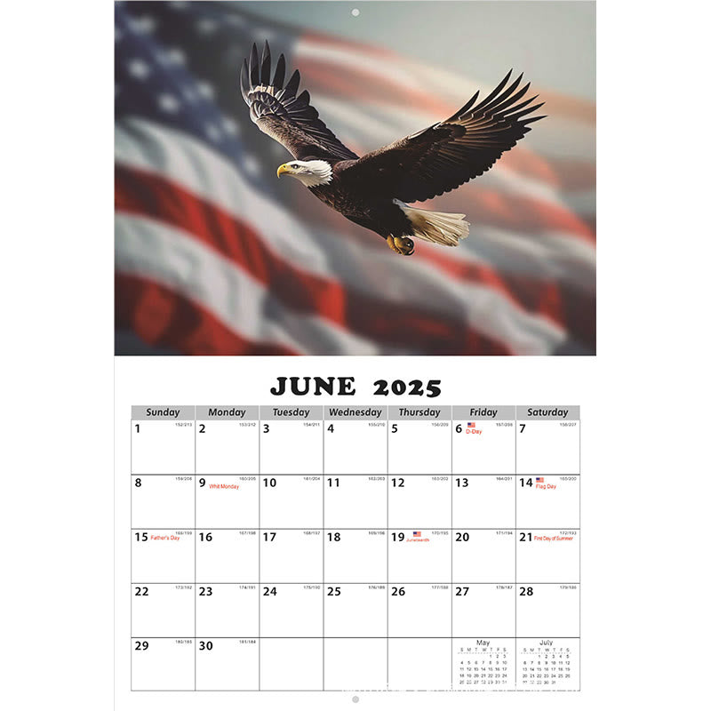 2025 Flag And Eagle Lunar Calendar 12 Months Calendars New Year Gift