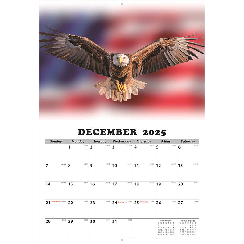 2025 Flag And Eagle Lunar Calendar 12 Months Calendars New Year Gift