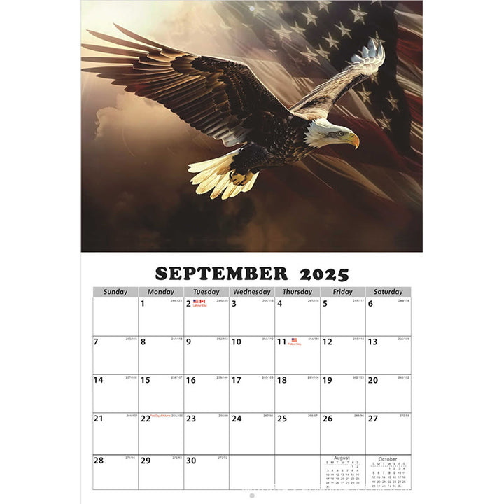 2025 Flag And Eagle Lunar Calendar 12 Months Calendars New Year Gift