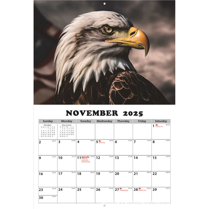 2025 Flag And Eagle Lunar Calendar 12 Months Calendars New Year Gift