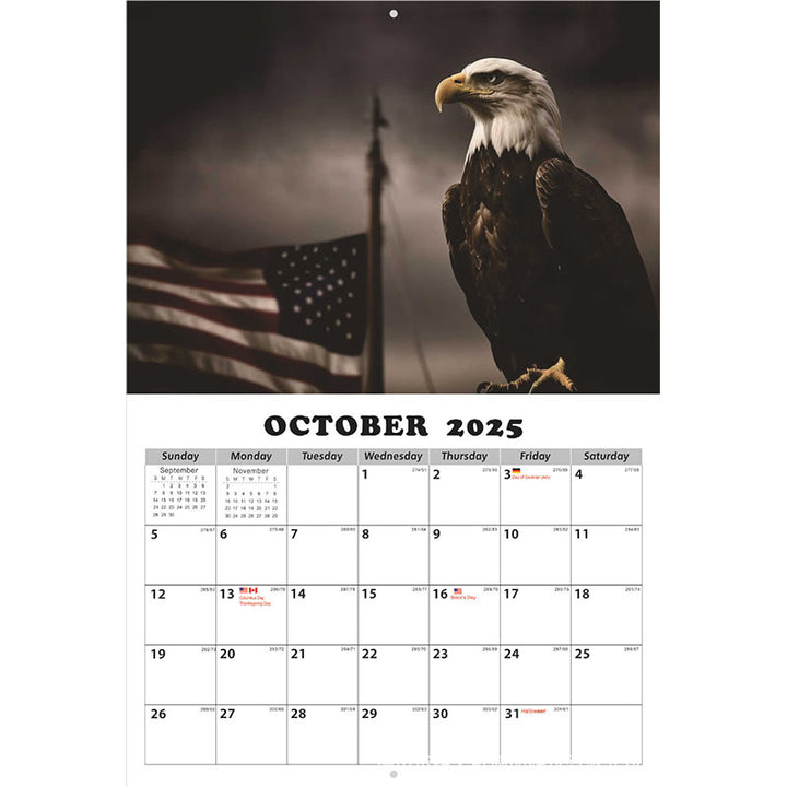 2025 Flag And Eagle Lunar Calendar 12 Months Calendars New Year Gift