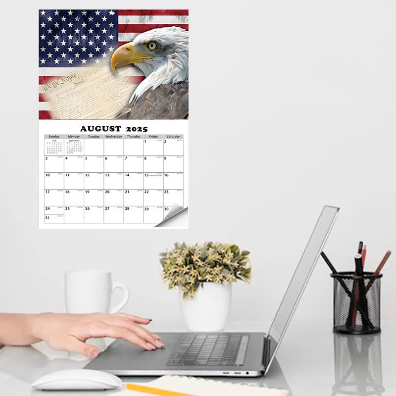 2025 Flag And Eagle Lunar Calendar 12 Months Calendars New Year Gift