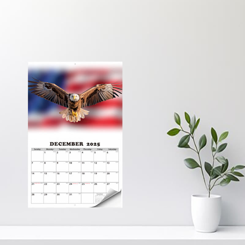 2025 Flag And Eagle Lunar Calendar 12 Months Calendars New Year Gift