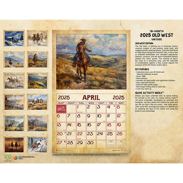 2025 Old West Lunar Calendar 12 Months Calendars New Year Gift