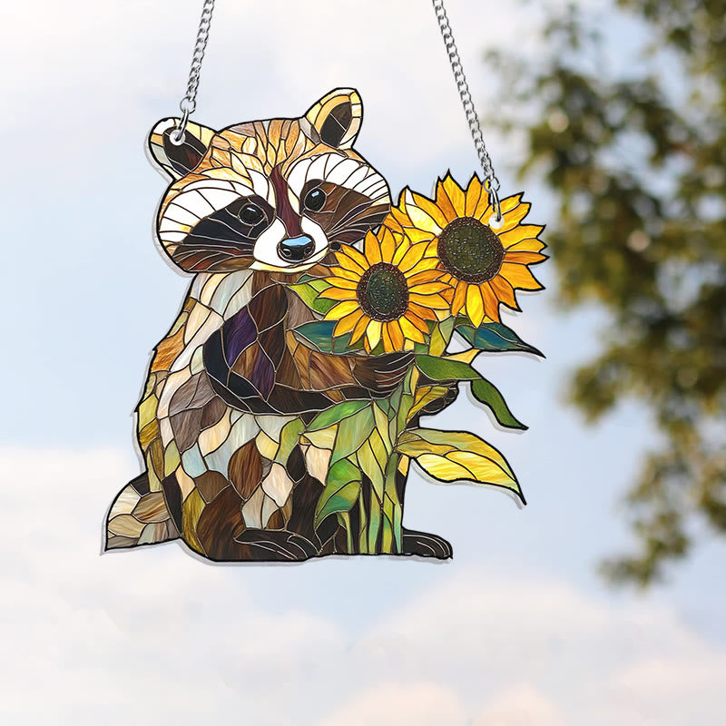 Red Panda Stained Acrylic Window Hangings Suncatcher Panel For Home Decor