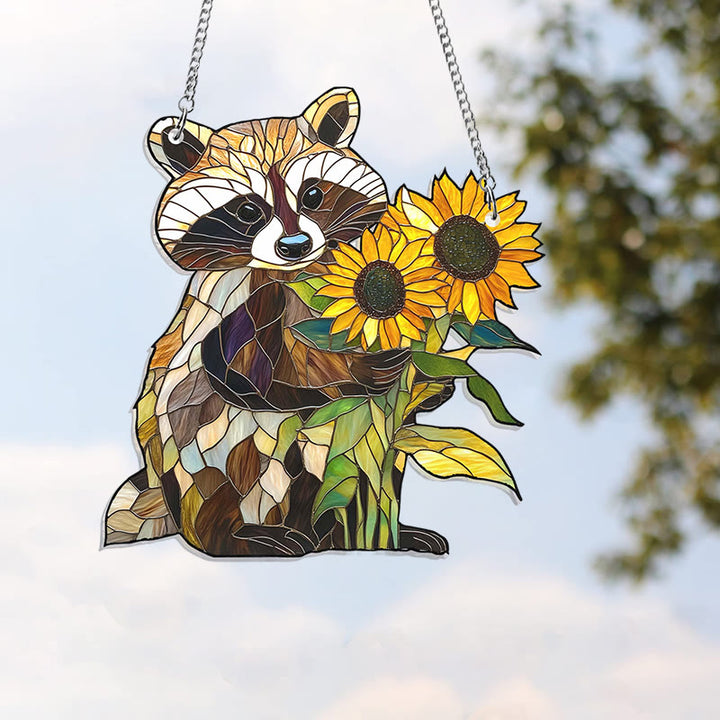 Red Panda Stained Acrylic Window Hangings Suncatcher Panel For Home Decor