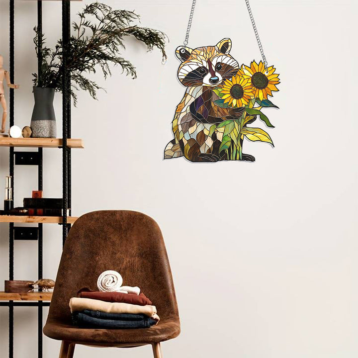 Red Panda Stained Acrylic Window Hangings Suncatcher Panel For Home Decor