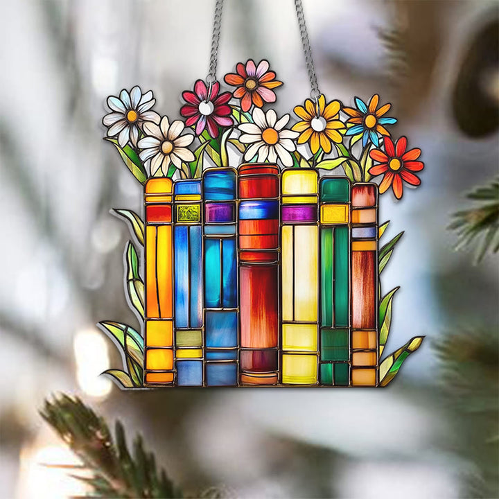 Book Gift Stained Acrylic Window Hangings Suncatcher Panel For Home Decor
