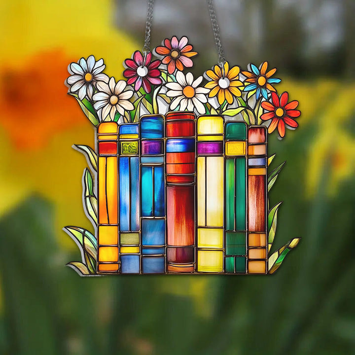 Book Gift Stained Acrylic Window Hangings Suncatcher Panel For Home Decor
