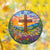 Cross In Sunset Stained Acrylic Window Hangings Suncatcher Panel For Home Decor