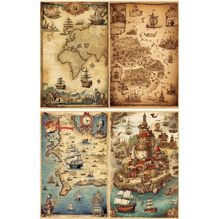 15pcs Map Of That Time Paper Set Decorative Scrapbook Journaling Backing Paper