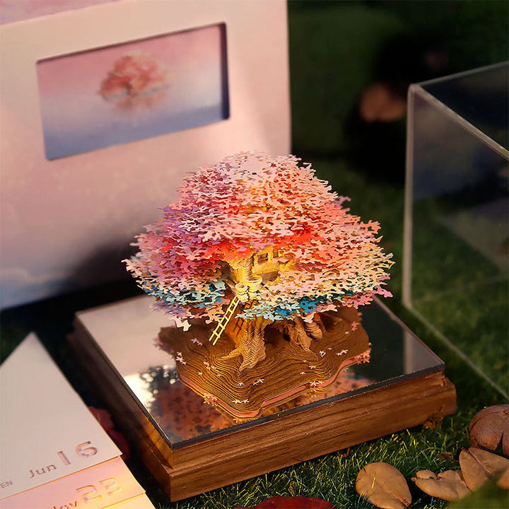 Forest Treehouse 3D Memo Pad Sticky Note 2025 Calendar Paper Sculpture