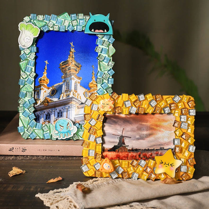 6 Inches DIY Mosaic Texture Painting Material Kit Picture Frames Souvenir Gift