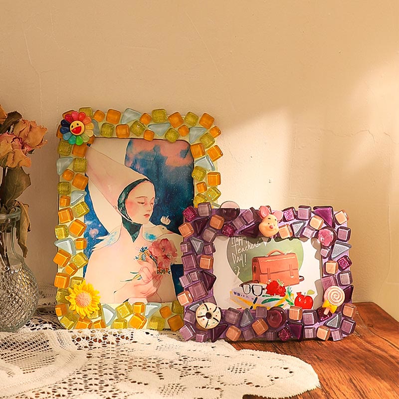 6 Inches DIY Mosaic Texture Painting Material Kit Picture Frames Souvenir Gift