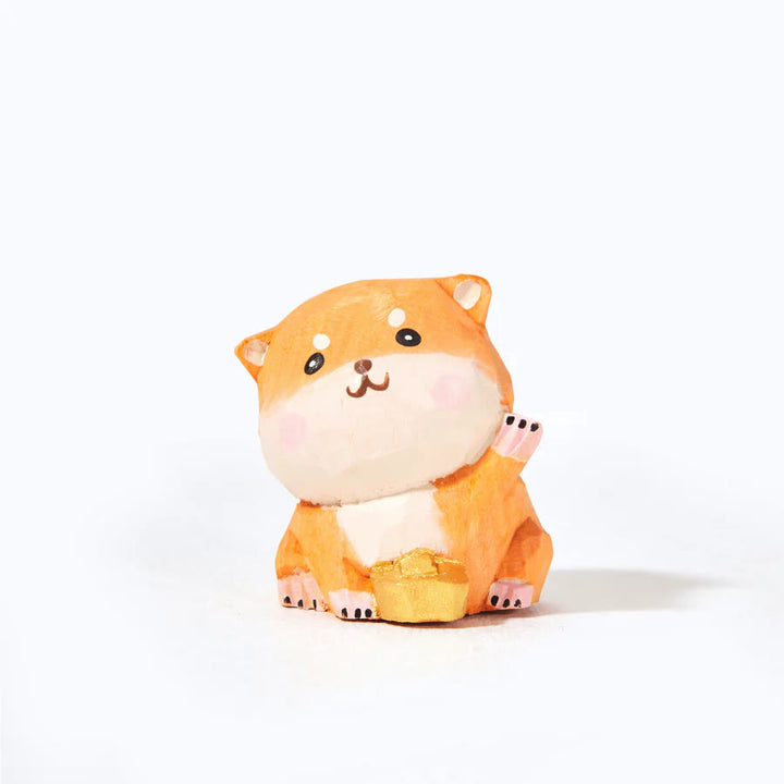 Creative Dog Carved Wooden Sculpture Desktop Deocr For Gift