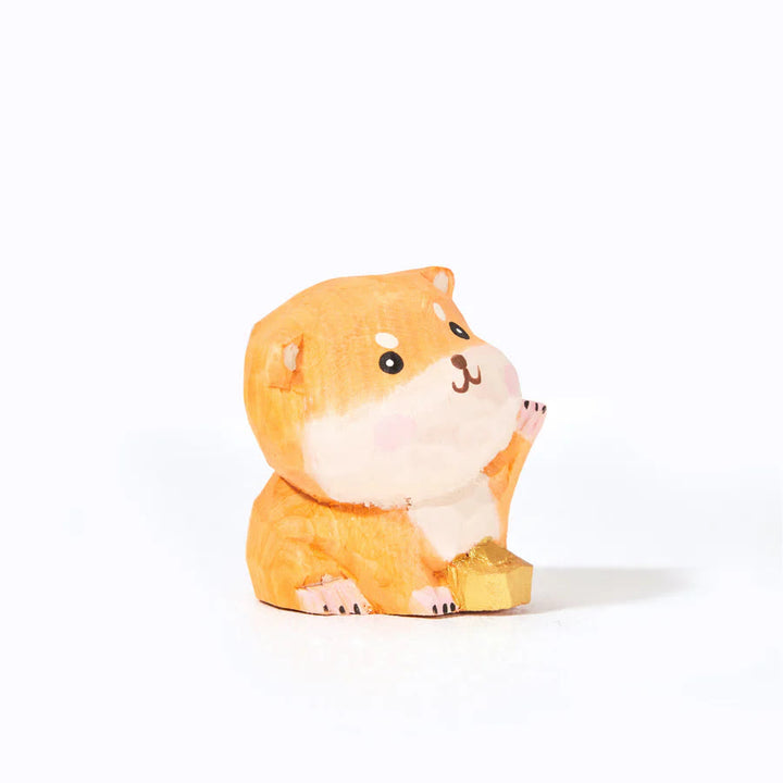 Creative Dog Carved Wooden Sculpture Desktop Deocr For Gift