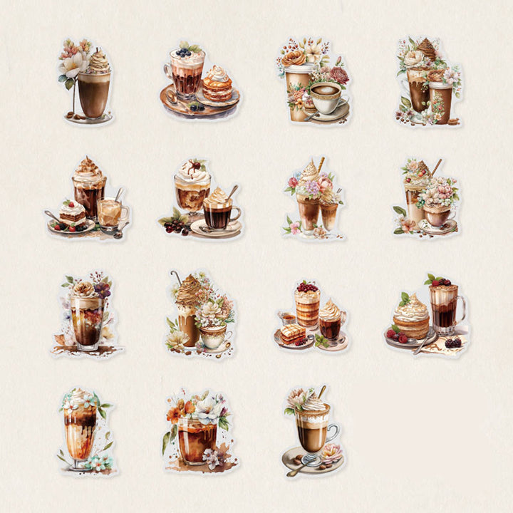 Coffee Diary Series Stickers For Decorative Scrapbook Supplies