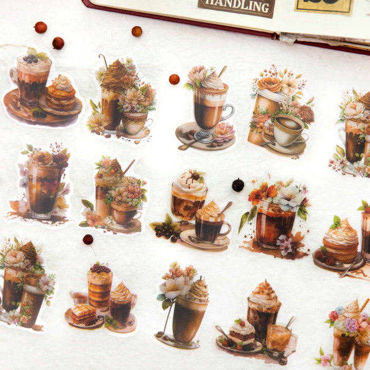 Coffee Diary Series Stickers For Decorative Scrapbook Supplies