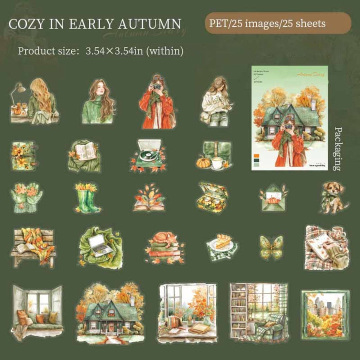 Diary For Autumn Series Stickers For Decorative Scrapbook Supplies