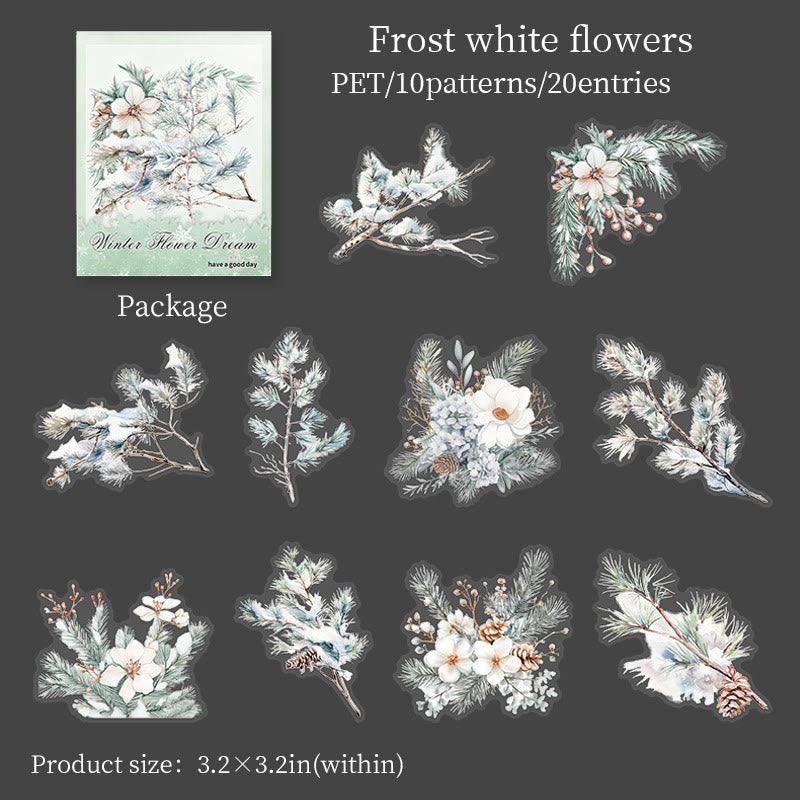 Winter Rhyme Flower Dream Series Stickers For Decorative Scrapbook Supplies