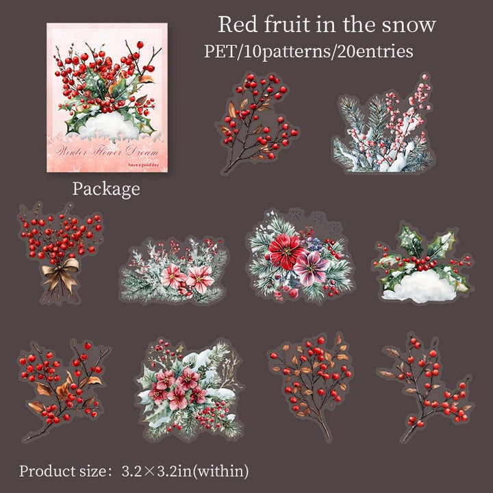 Winter Rhyme Flower Dream Series Stickers For Decorative Scrapbook Supplies