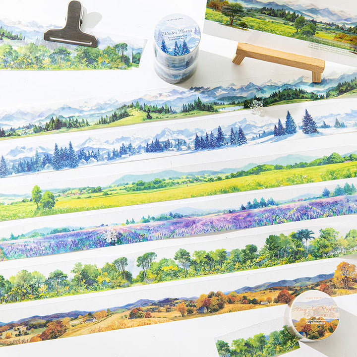 Endless Mountains And Rivers Series Scrapbook Decor Tape Loop For Journaling