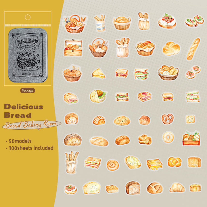 Bread Bakery Series Stickers For Decorative Scrapbook Supplies