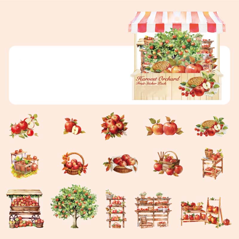 Harvest Orchard Series Stickers For Decorative Scrapbook Supplies