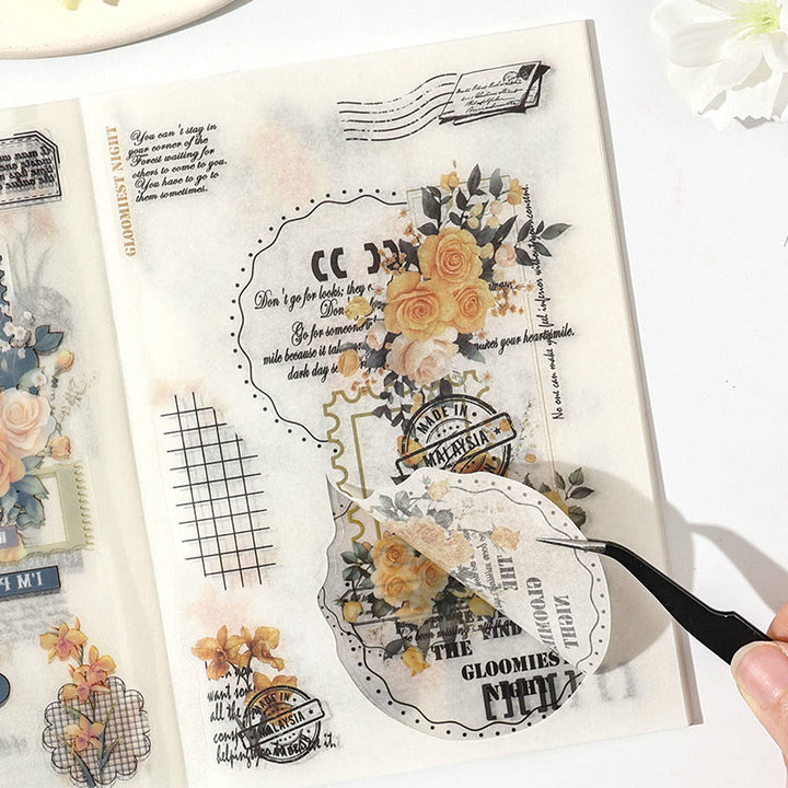 Flowers Weaving Dream Series Sticker Book For Decorative Scrapbook Supplies