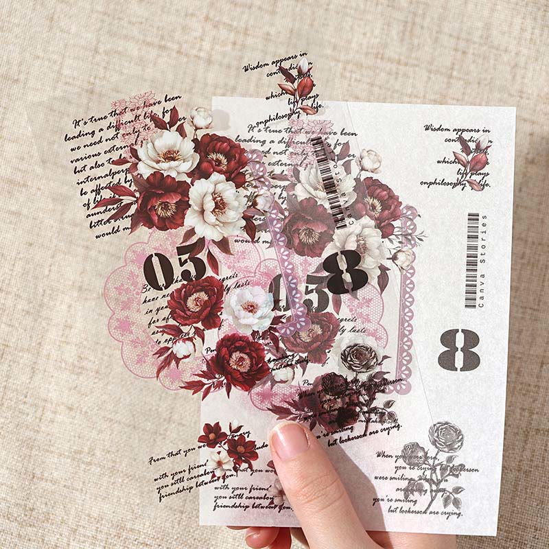 Flowers Weaving Dream Series Sticker Book For Decorative Scrapbook Supplies