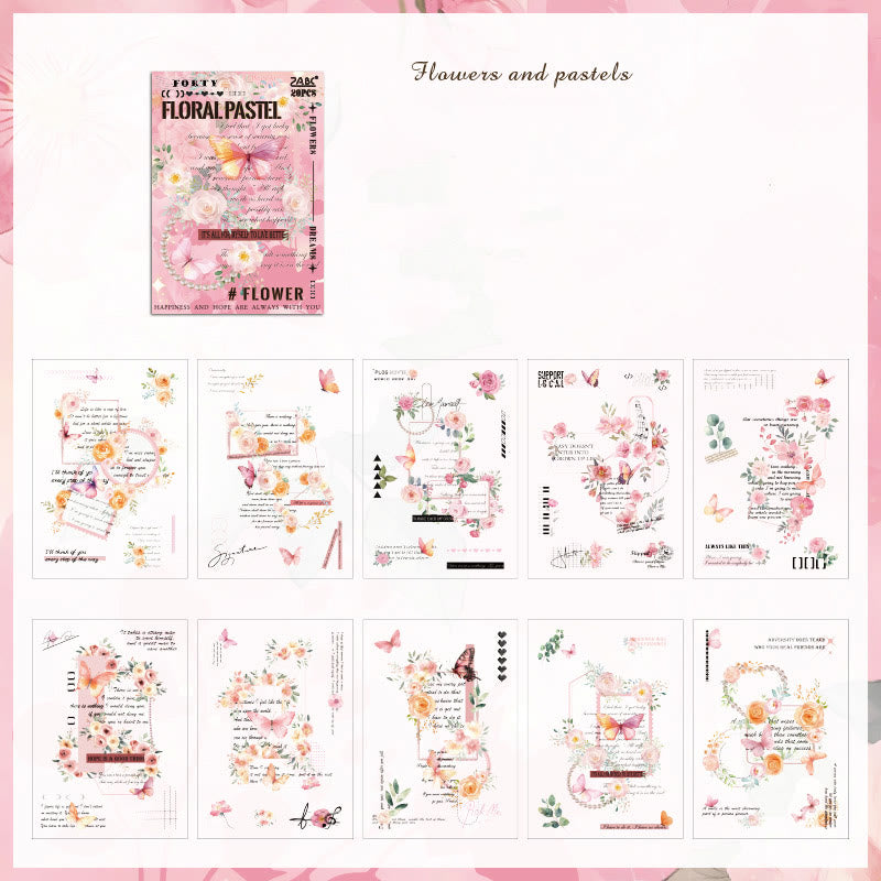 Flowers Weaving Dream Series Sticker Book For Decorative Scrapbook Supplies