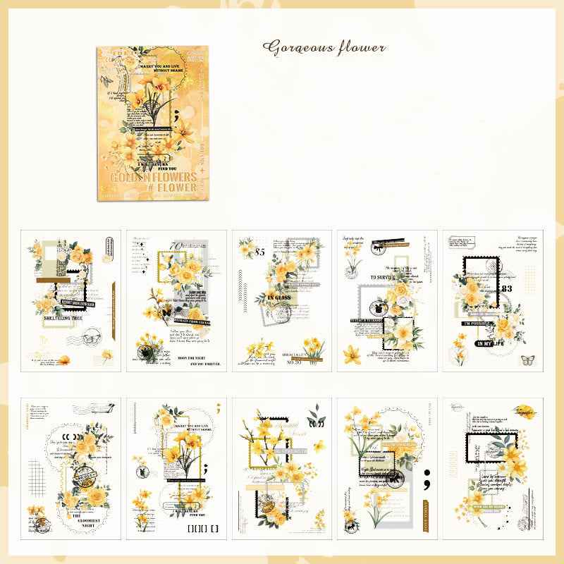 Flowers Weaving Dream Series Sticker Book For Decorative Scrapbook Supplies