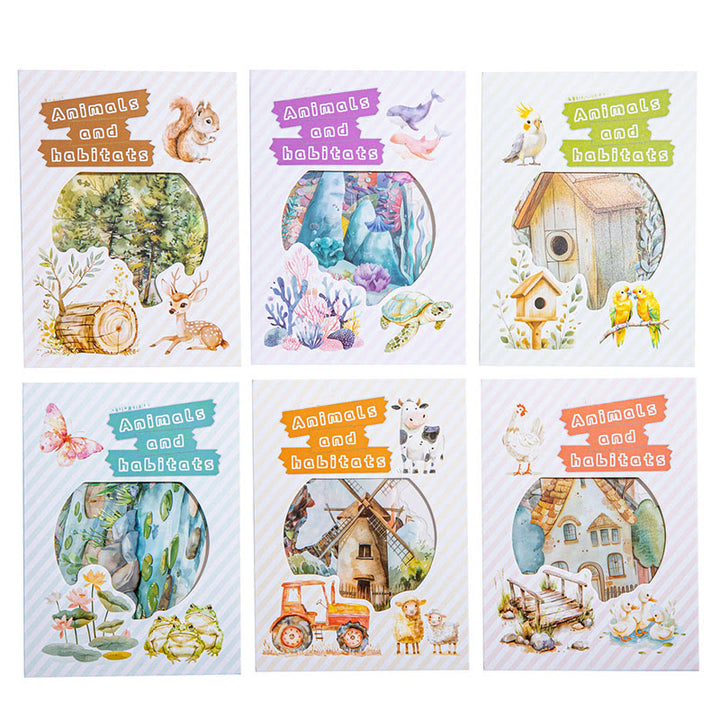 Animals And Habitats Series Stickers For Decorative Scrapbook Supplies