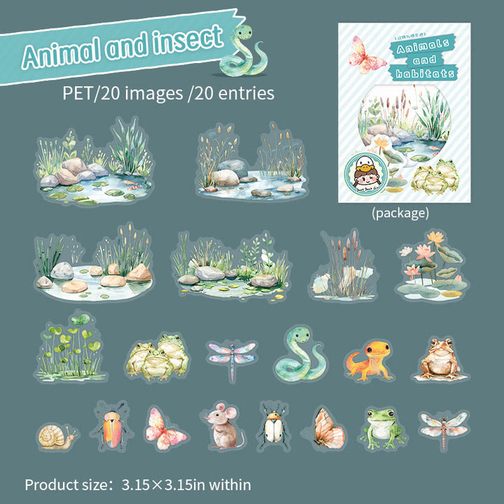 Animals And Habitats Series Stickers For Decorative Scrapbook Supplies