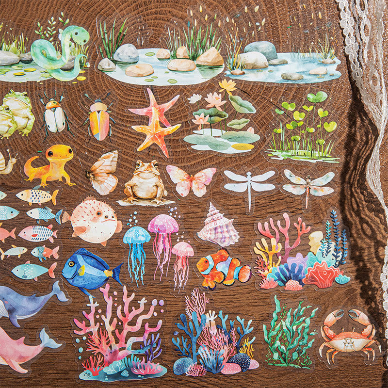 Animals And Habitats Series Stickers For Decorative Scrapbook Supplies