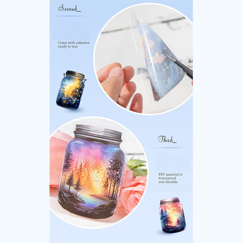 World In A Bottle Series Stickers For Decorative Scrapbook Supplies