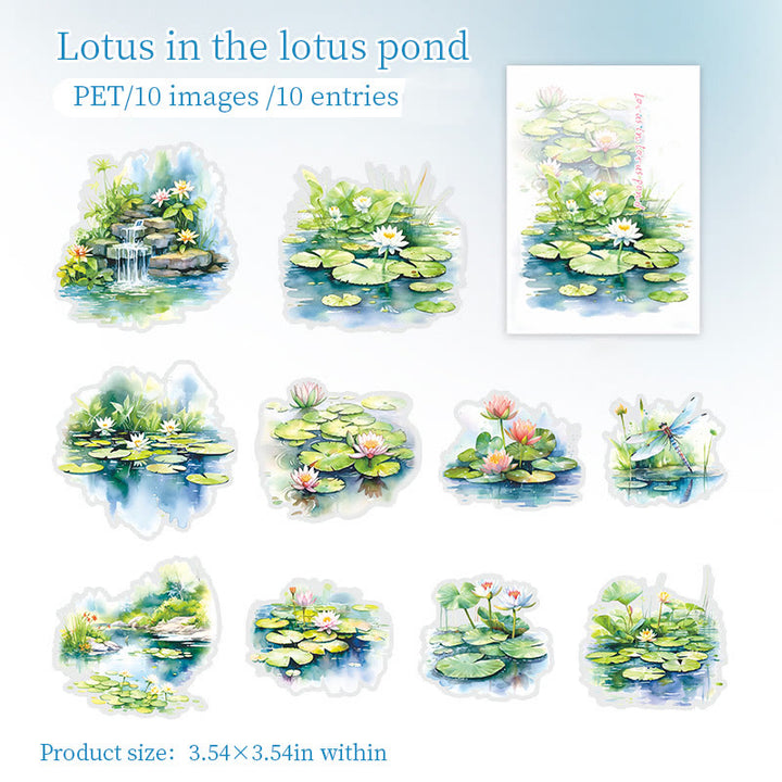 Small Pond Side Seriess Stickers For Decorative Scrapbook Supplies