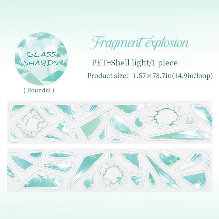 Glass Fragments Series Scrapbook Decor Tape Loop For Journaling