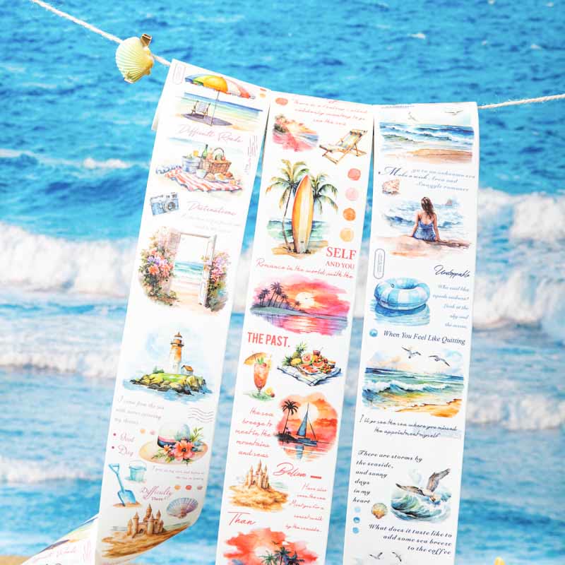 Sea Breeze Blowing Over The Ear Series Scrapbook Decor Tape Loop For Journaling