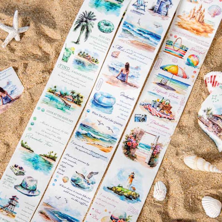 Sea Breeze Blowing Over The Ear Series Scrapbook Decor Tape Loop For Journaling