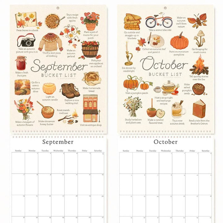 2025 Bucket List Lunar Calendar 12 Months Calendars New Year Gift